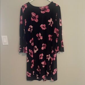 Tommy Hilfiger Pink and Black Sheath Dress with Bell Sleeves